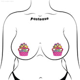 Cupcake: Pink & Multi-Color Happy Birthday Nipple Pasties By Pastease®